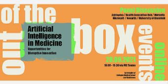 Plakat Out of the box am Asklepios Campus Hamburg KI in der Medizin