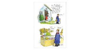 Das Bild zeigt einen von Peter Gaymann gezeichneten Cartoon zum Thema Demenz