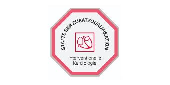 Das Bild zeigt das Siegel als Ausbildungsstätte für Interventionelle Kardiologie der Deutschen Gesellschaft für Kardiologie