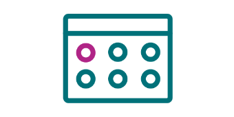 Kleines Icon als Kalender mit einem markierten Tag