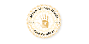 Download Bild: Gold Zertifikat Saubere Hände 2023 - 2024