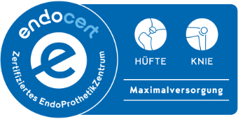Logo: Zertifizierung als Endoprothetik-Zentrum der Maximalvesorgung