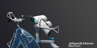 Das Motiv zeigt eine Zeichnung des Roboters und eines Knies