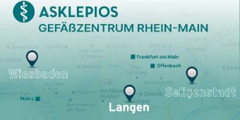 Karte der Standorte Asklepios Gefaesszentrum Rhein Main