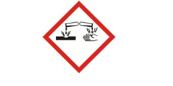Gefahrstoffpiktogramm "ätzend" Bild: Gefahrstoffpiktogramm für ätzende Stoffe und Zubereitungen