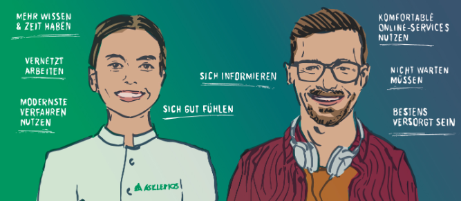 Illustration zur Digitalisierung bei Asklepios Bild: Illustration zur Digitalisierung bei Asklepios