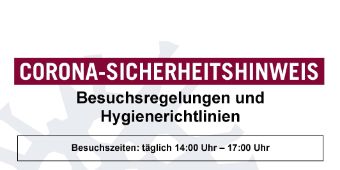 Corona Sicherheitshinweis Corona Sicherheitshinweis
