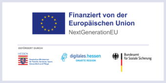 Bild: Logocollage aus den Logos EU, KHZF, Hessen, Bund