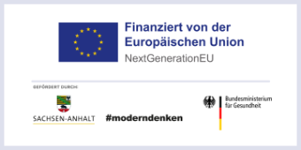 Logocollage aus den Logos EU, KHZF, Sachsen-Anhalt, Bund