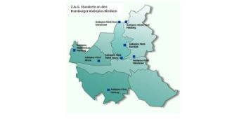 Bild: Die ZAG Standorte an den Hamburger Asklepios Kliniken.