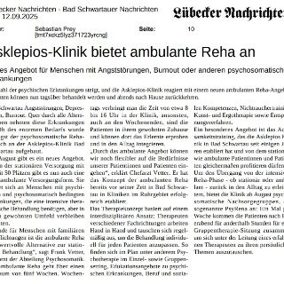 Asklepios - Klinik bietet ambulante Reha an 