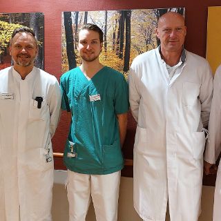 Dr. Christoph Koch (Mitte) mit v. li Kathrin Hofstetter, Dr. Thorsten Cedl, Frank Brose und Dr. Gary Haller.