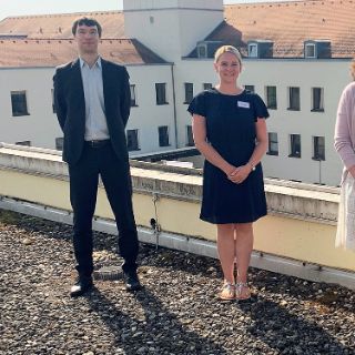 Geschäftsführer Andreas Neumann, Tina Fau, Klinikmanagerin Jana Humrich und Pflegedienstleiter Steffen König