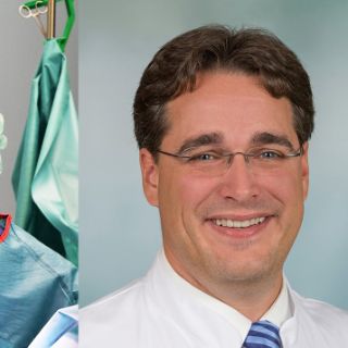 Collage Dr. Christian Glöckner – Operation und Porträt. 
