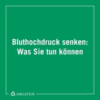 Blutdruck senken