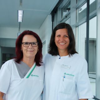 Studienkoordinatorin_Rosalie_Untsch_und_Dr_Sarah_Christin_Mavi_Oberärztin_Pneumologie