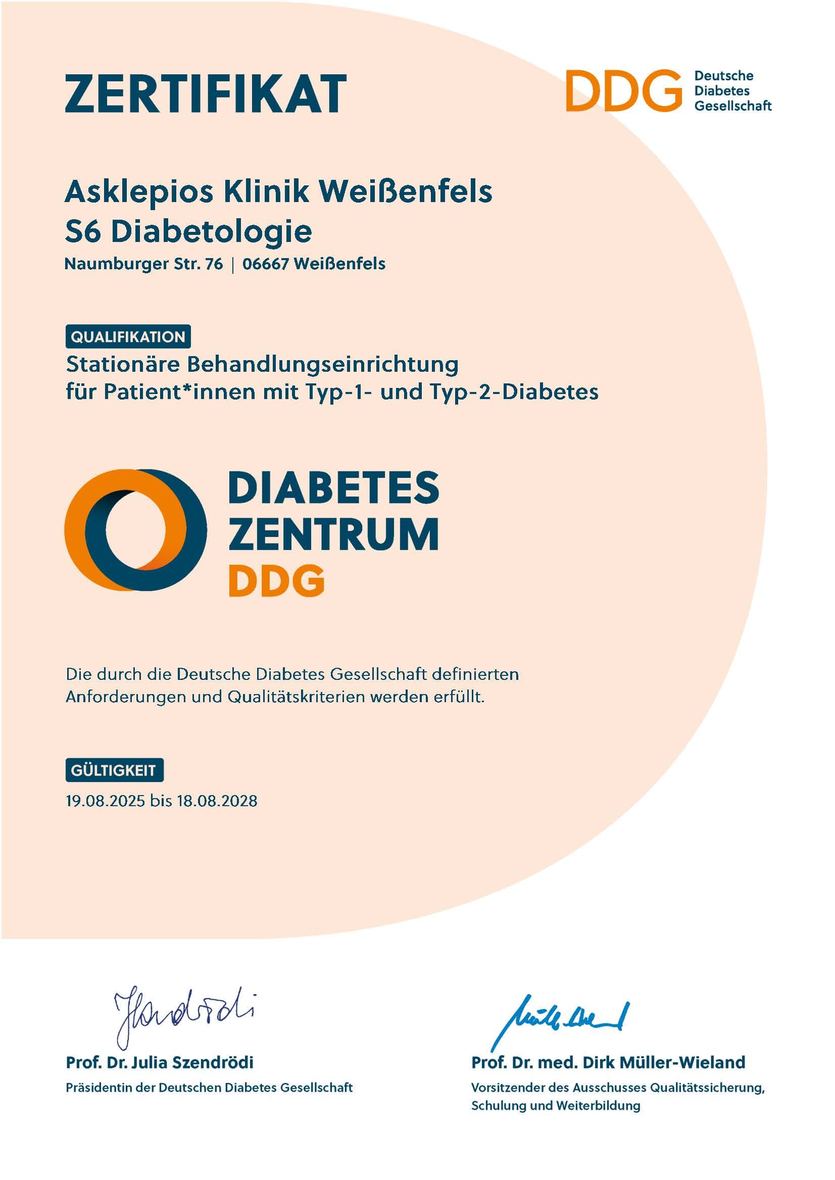 2025_Urkunde Diabeteszentrum