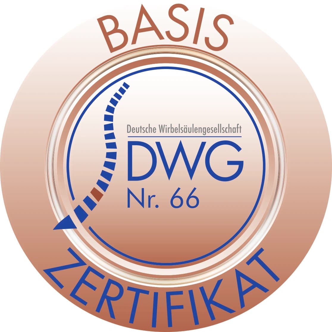 Das Motiv zeigt das DWG Basis Zertifikat Nr. 66.