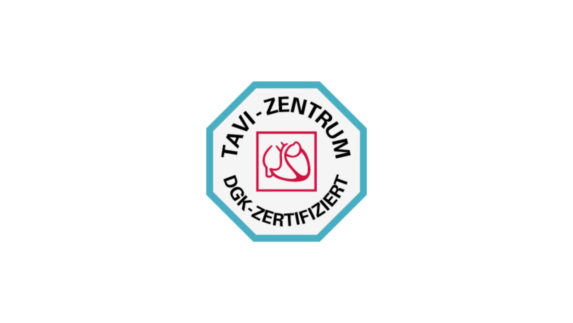 Das Bild zeigt das Logo der Zertifizierung "TAVI-Zentrum". TAVI ist die Abkürzung für "Transcatheter Aortic Valve Implantation", was übersetzt so viel wie Transkatheter-Aortenklappenimplantation bedeutet.