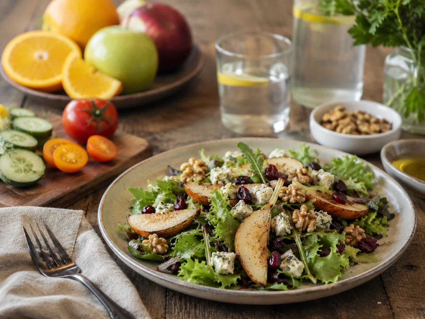 Salat und Obst