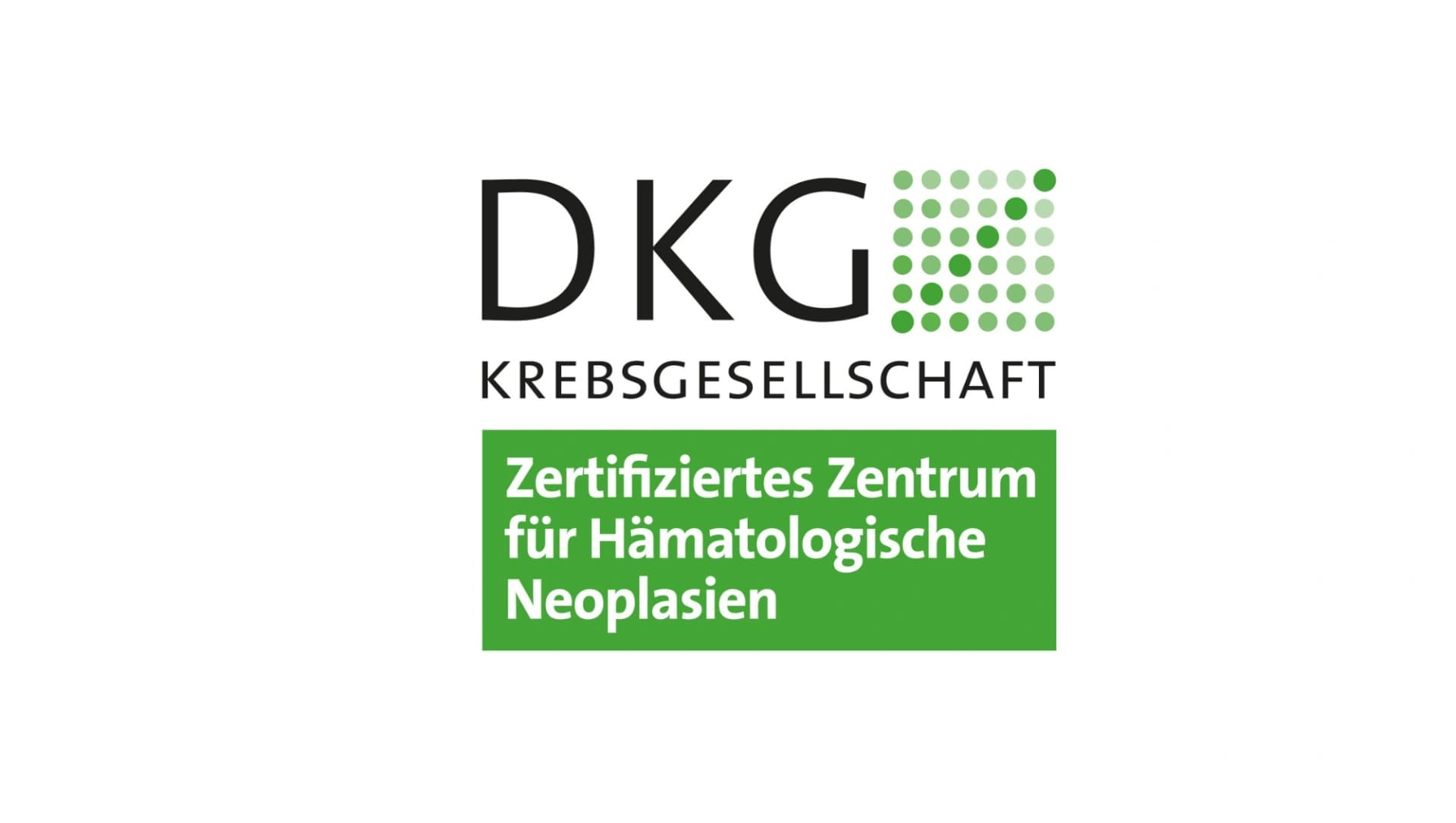 Das Bild zeigt das Logo "Zertifiziertes Zentrum für Hämatologische Neoplasien" der Deutschen Krebsgesellschaft.