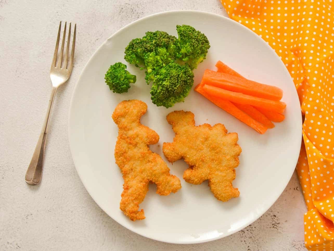 Bild: Fischtnuggets in Dinosauerierform