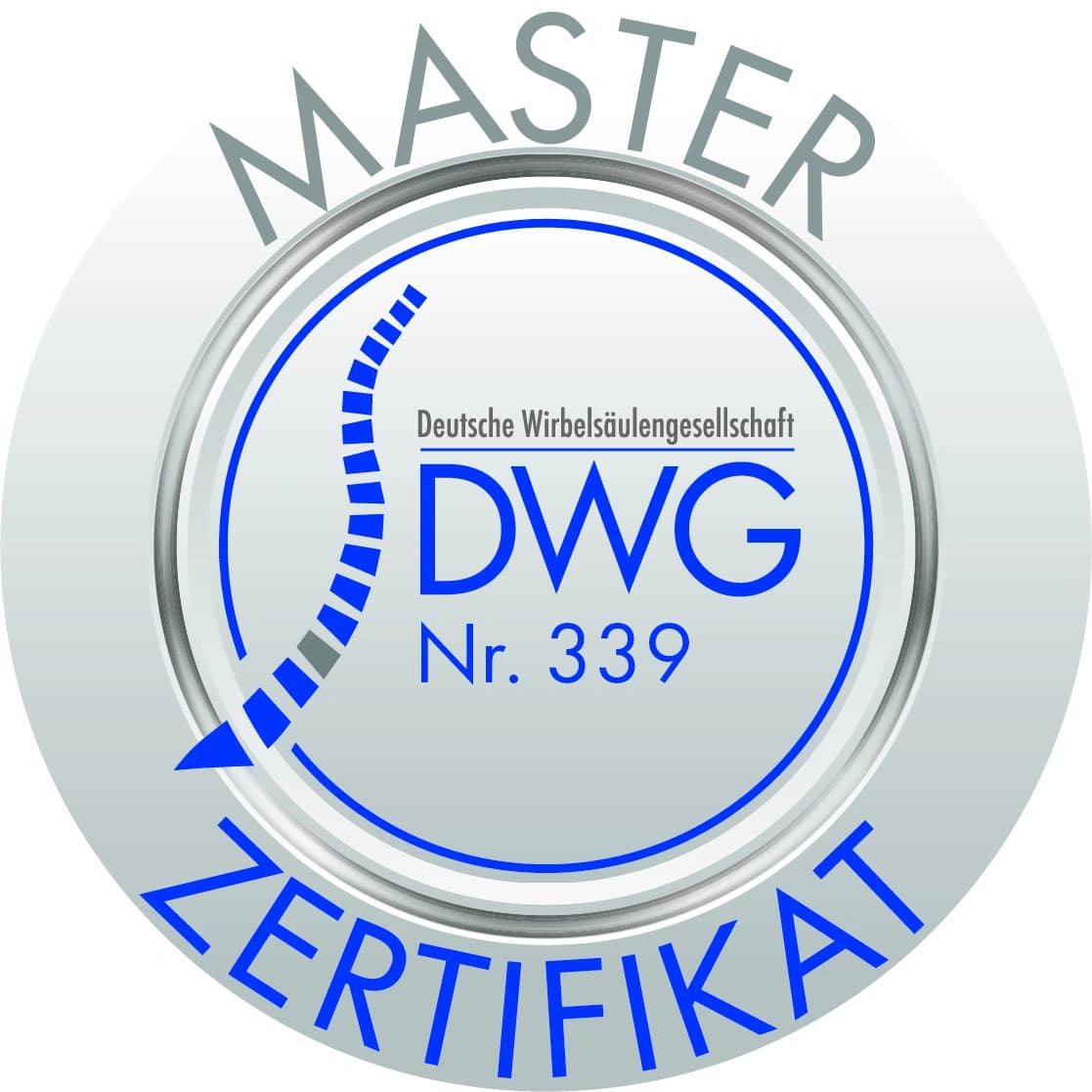 Das Motiv zeigt das DWG Master Zertifikat Nummer 339.