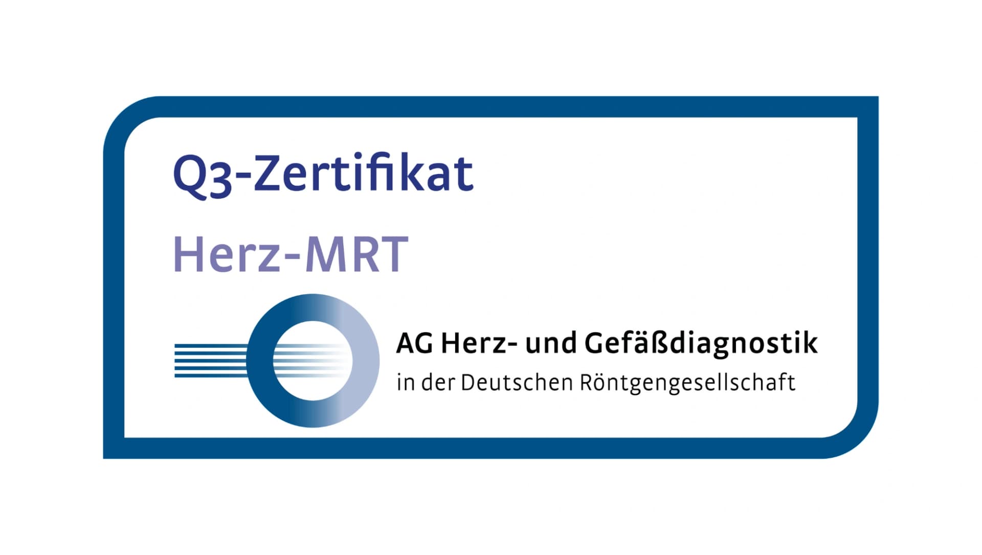 Logo Q3-Zertifikat Herz-MRT AG Herz- und Gefäßdiagnostik in der Deutschen Röntgengesellschaft
