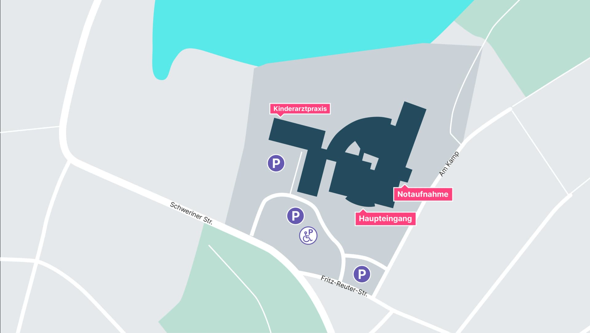 Klinikplan der Asklepios Klinik Parchim