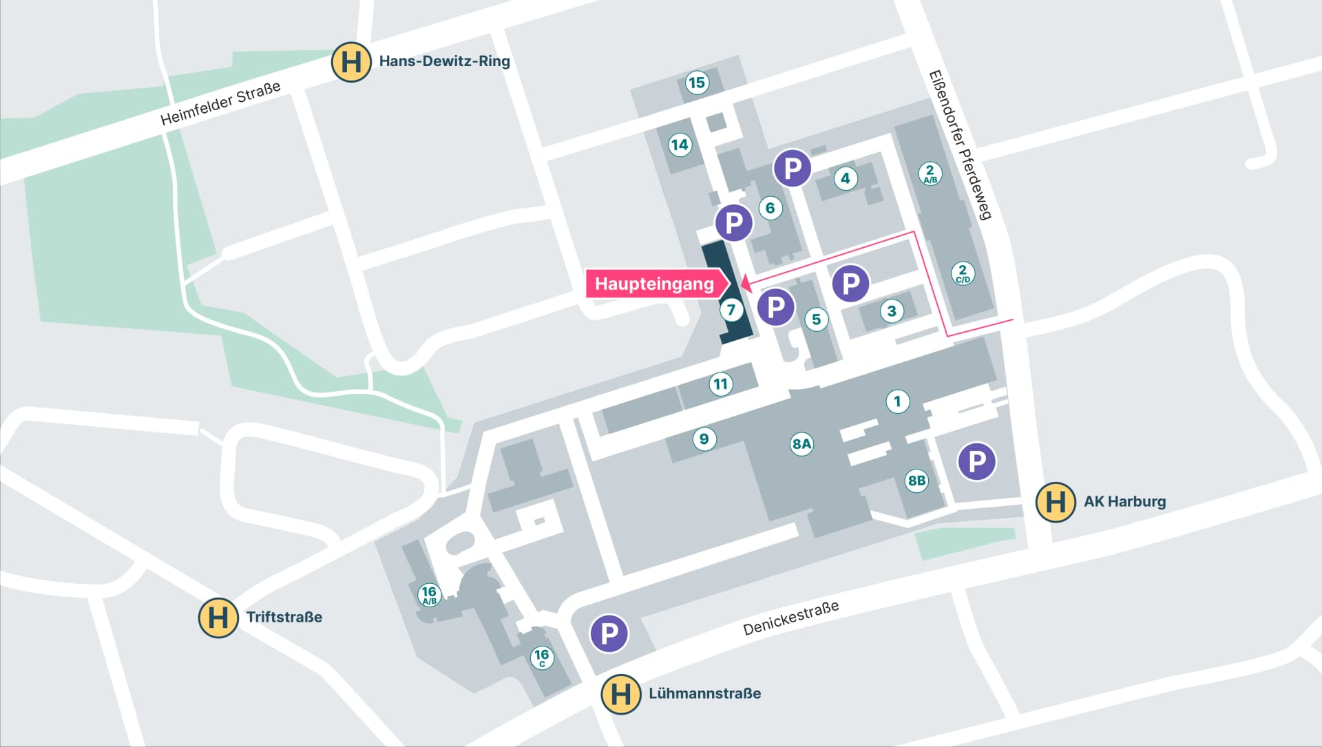 Bild: Lageplan der Klinik