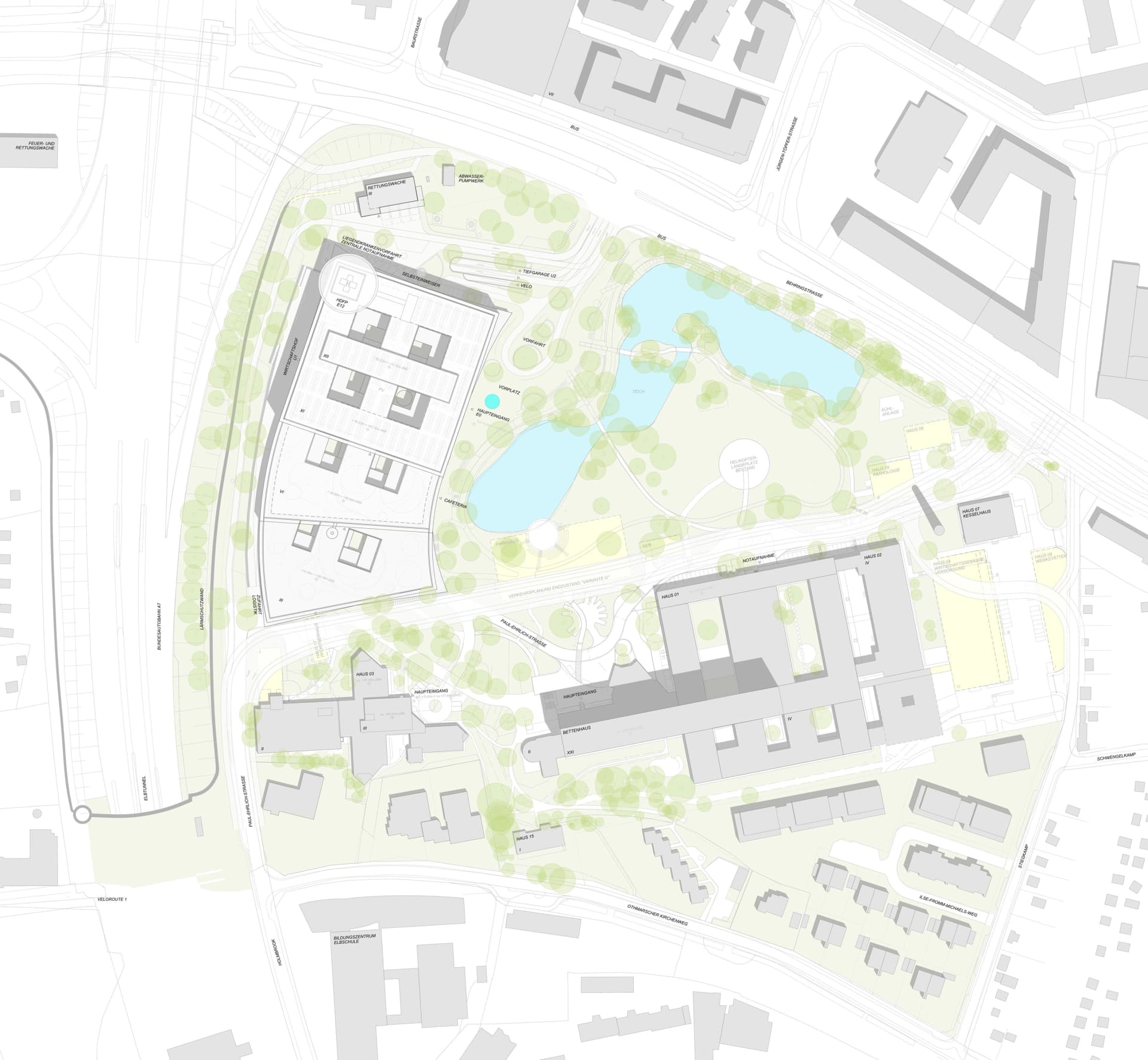 Lageplan: Neubau Asklepios Klinik Altona