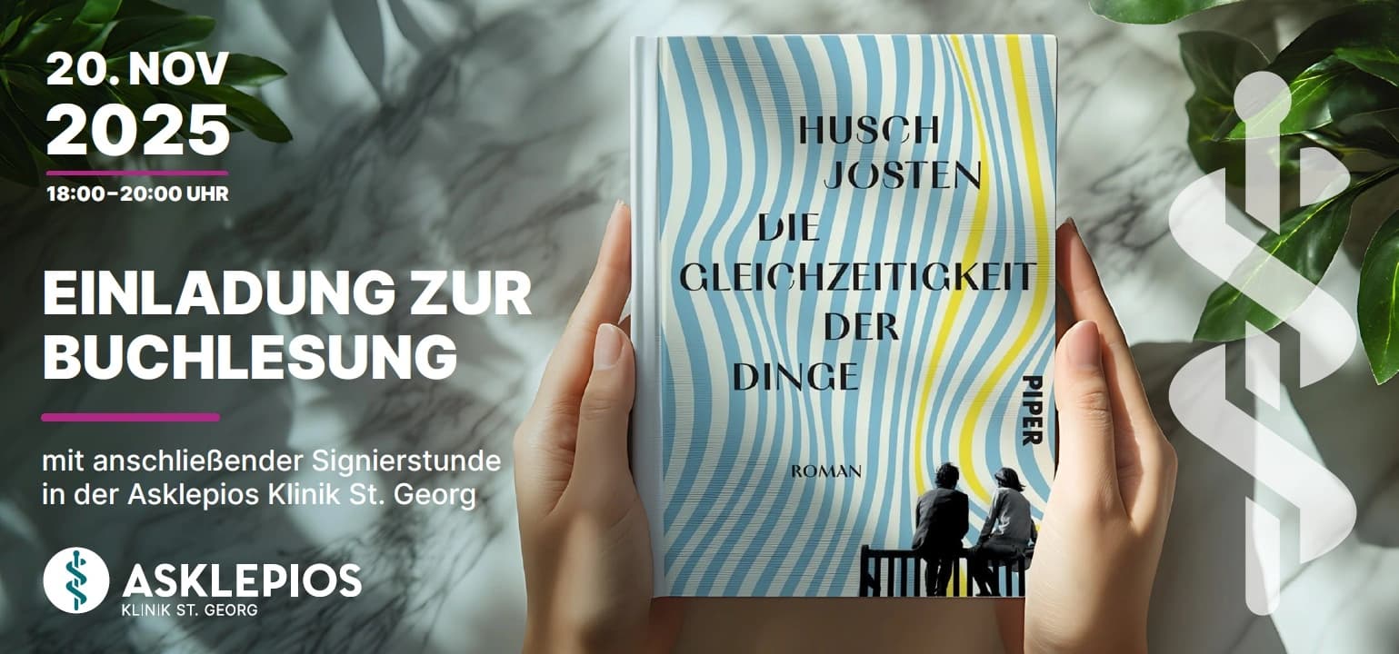Dieses Bild zeigt die Einladung zur Buchlesung "Die Gleichzeitigkeit der Dinge" von der Autorin Husch Josten.