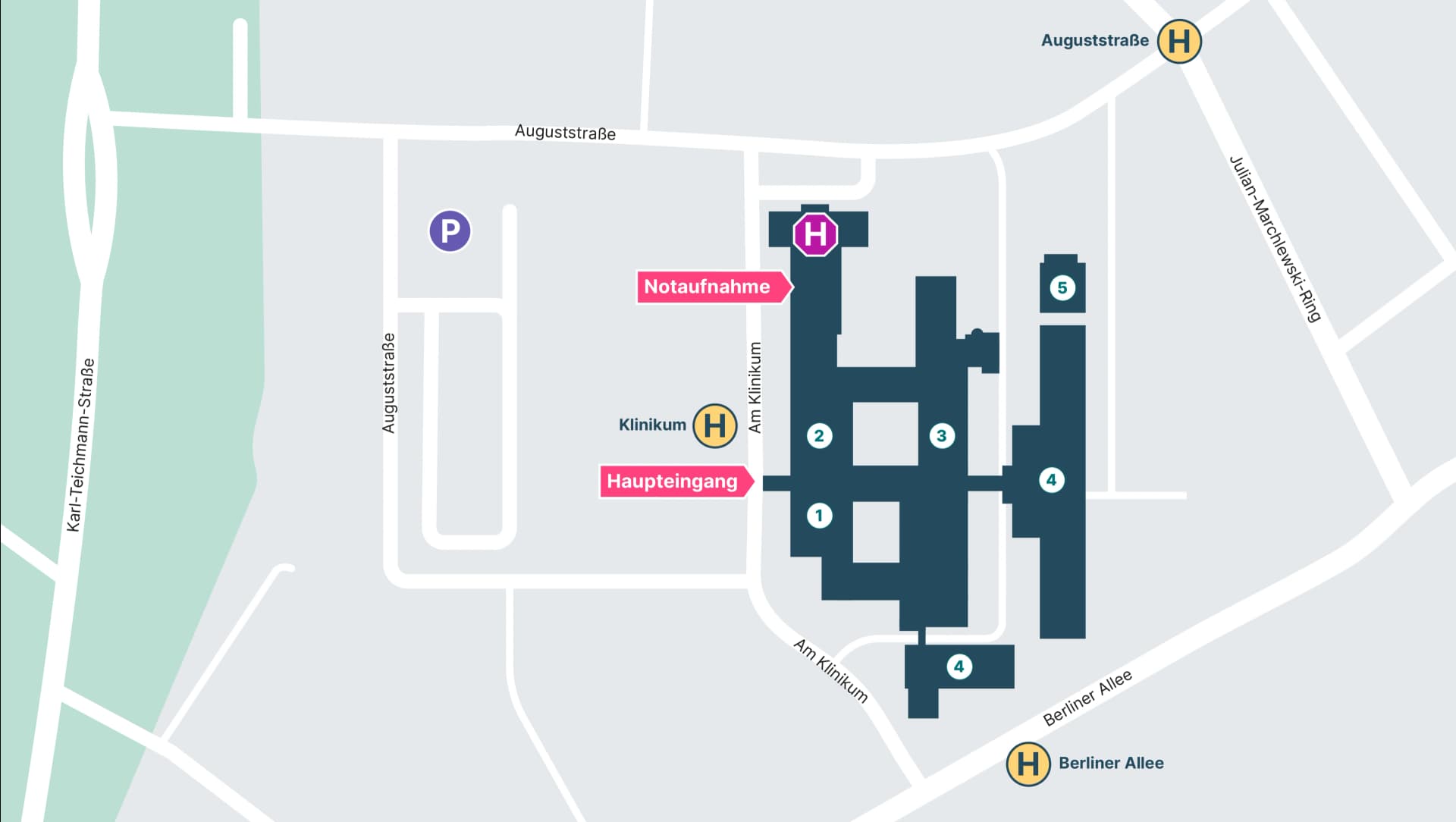 Klinikplan der Asklepios Klinik Schwedt