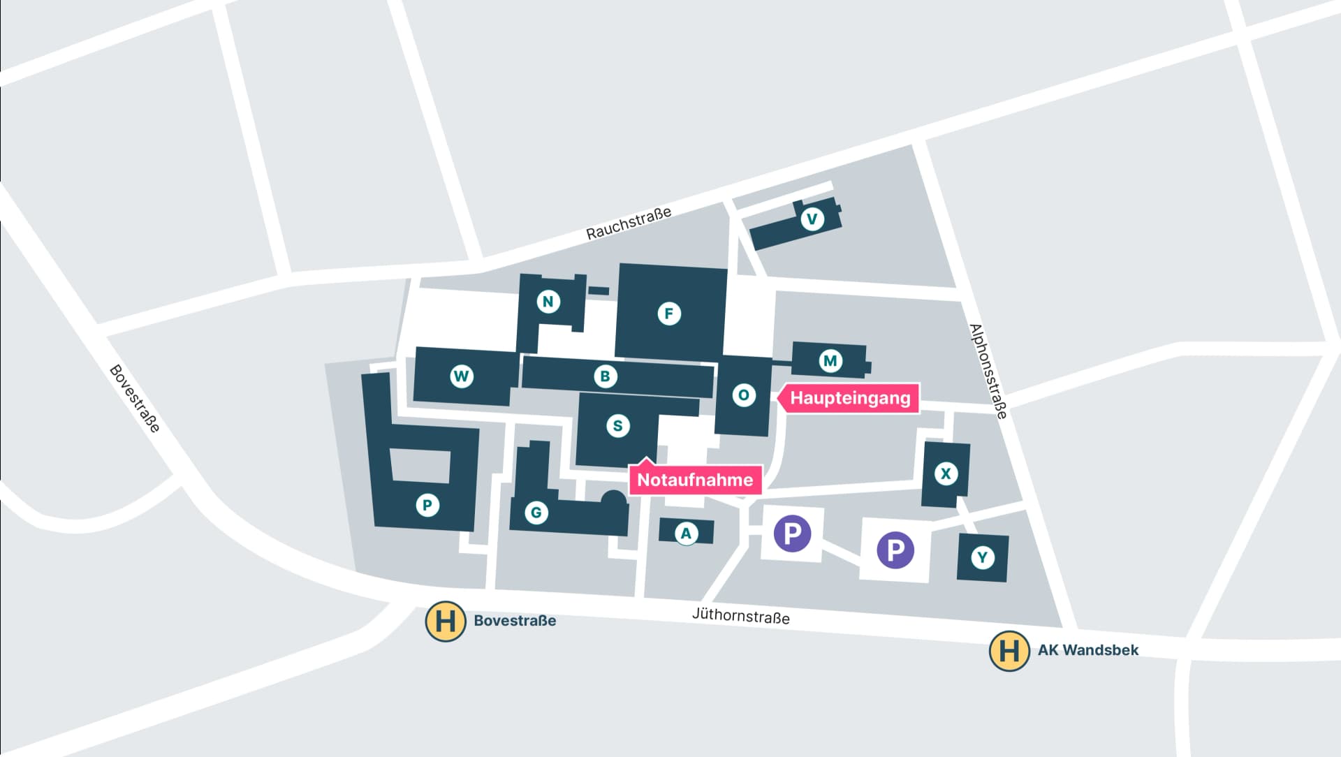 Klinikplan der Asklepios Klinik Wandsbek