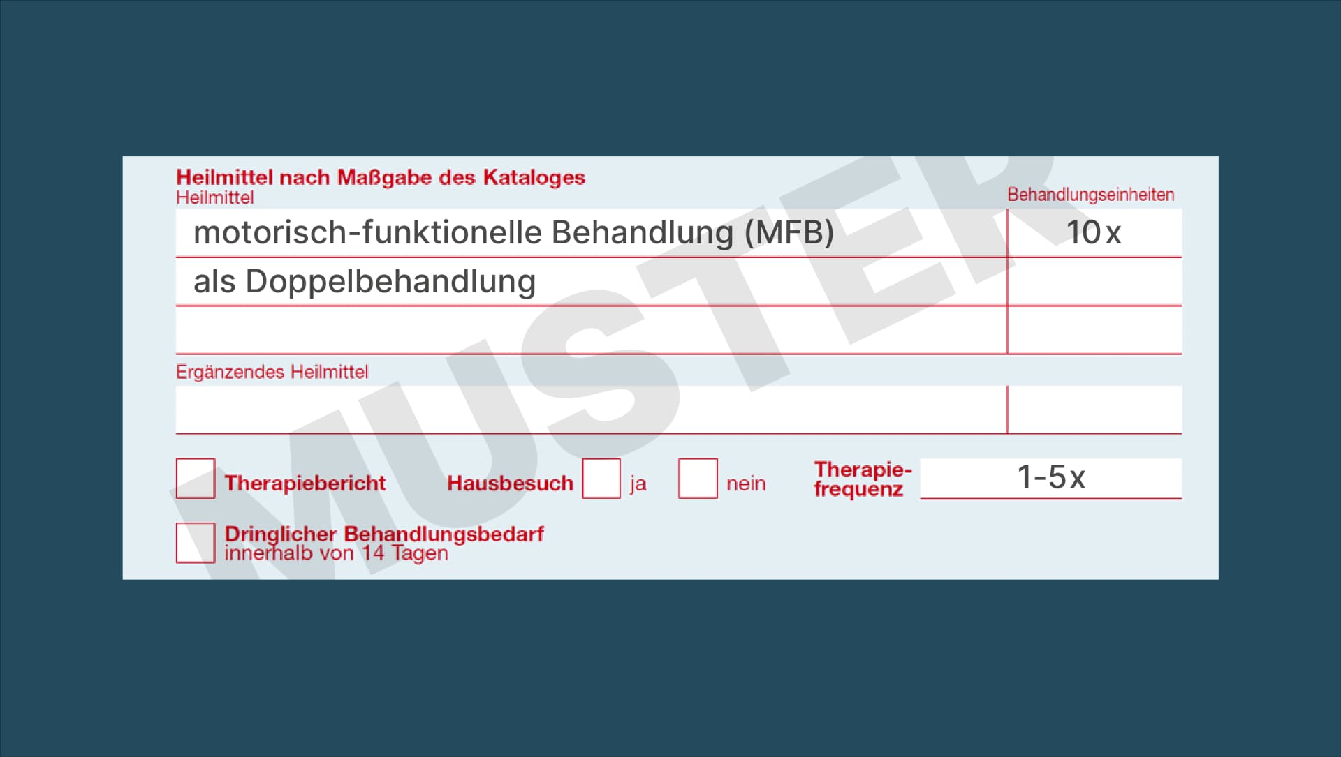 Bild: Ausfüllhilfe des Neurologischen Therapiezentrums St. Georg: Basisverordnung Ergotherapie motorisch-funktionelle Behandlung