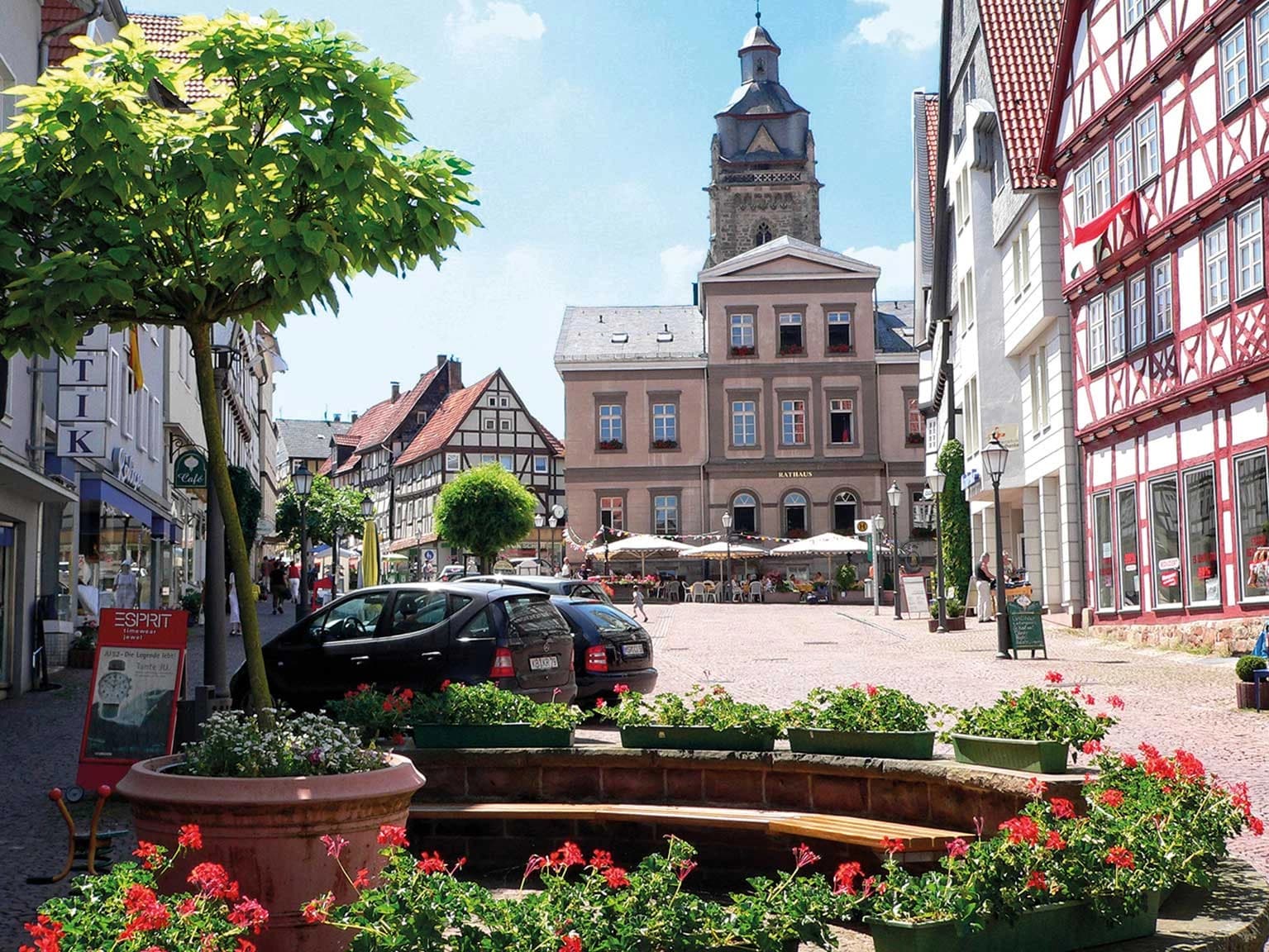 Das Motiv zeigt den Marktplatz Bad Wildungen