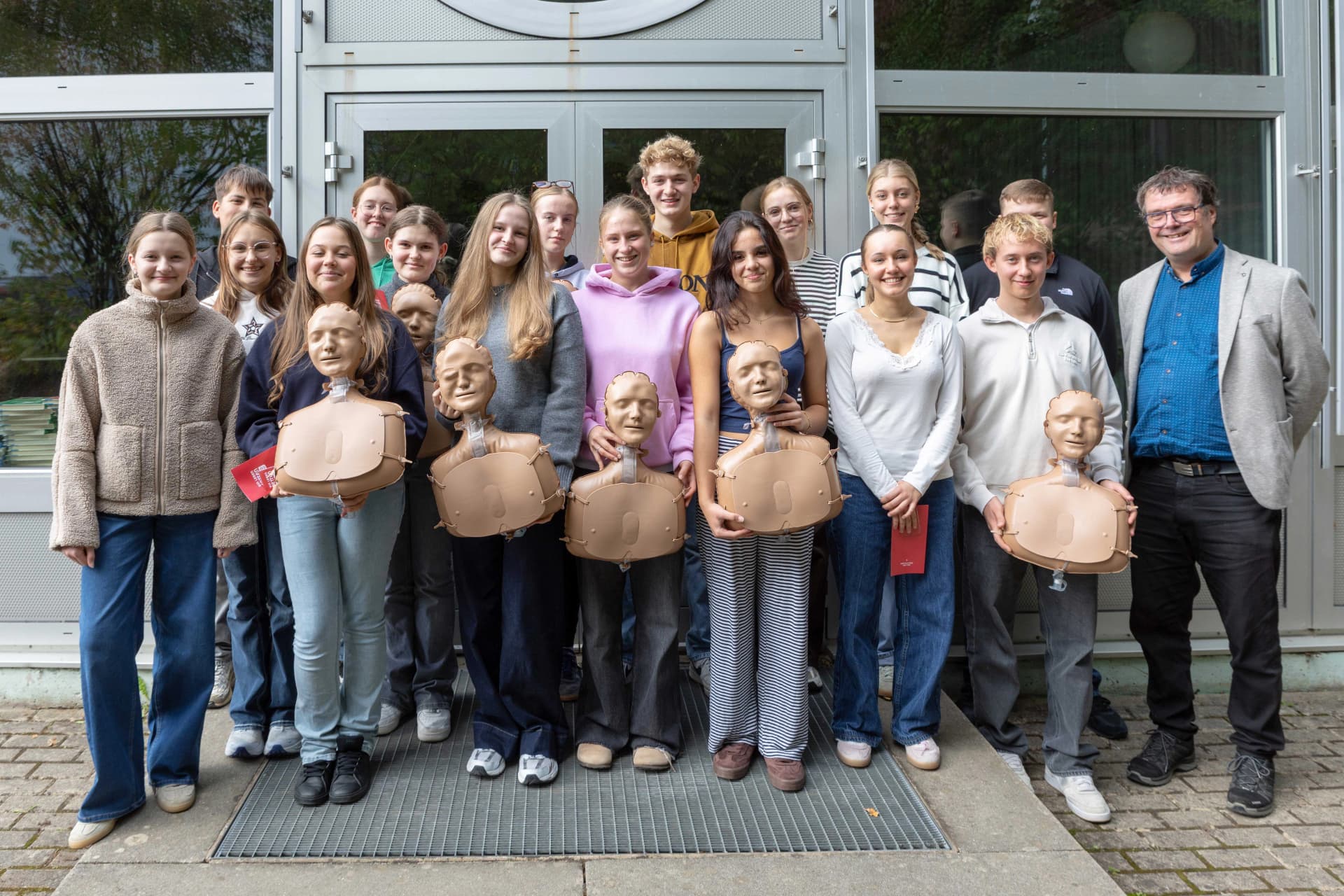 Das Motiv zeigt den Schulsanitätsdienst der Melanchthon-Schule