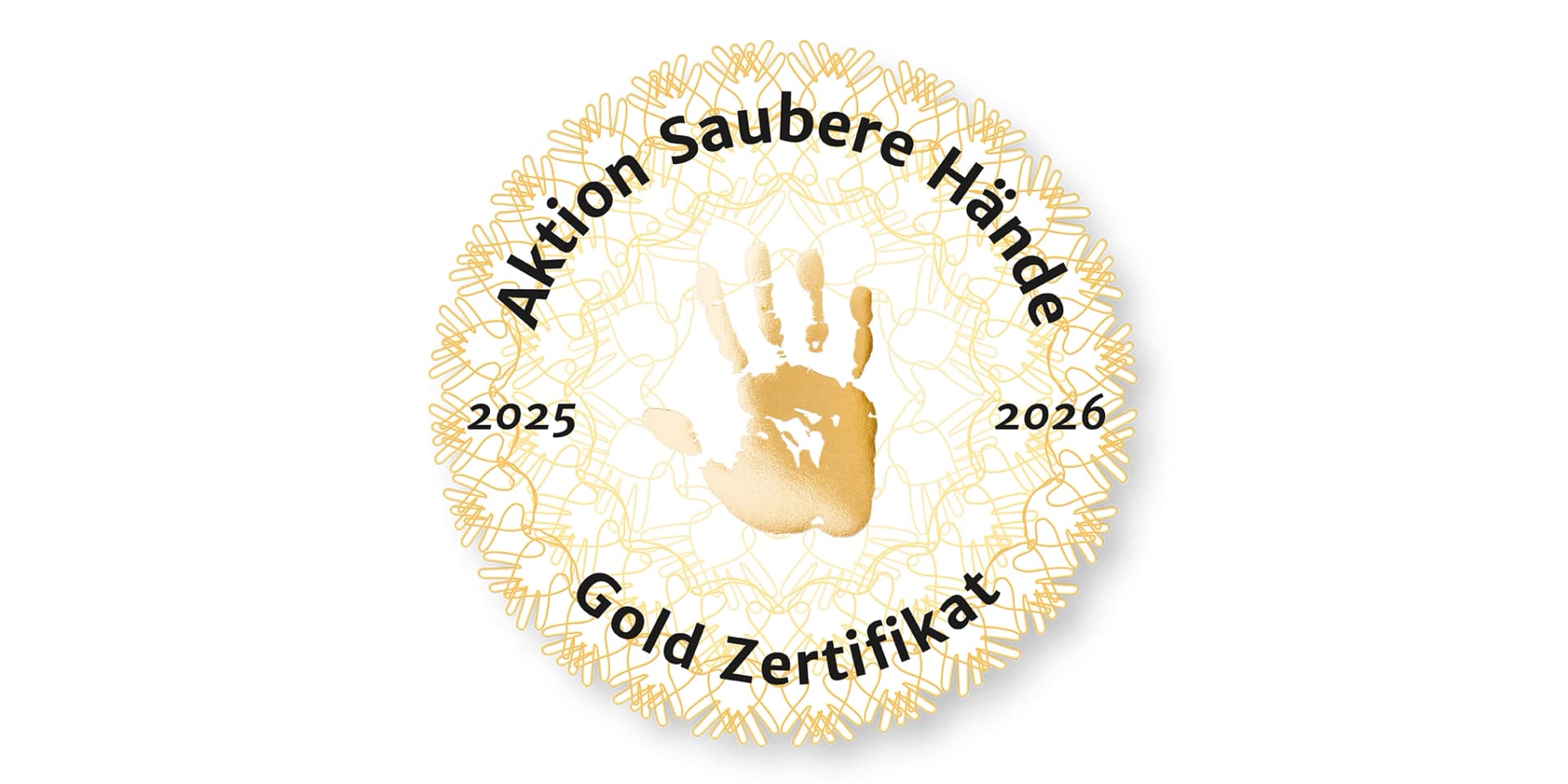 Das Bild zeigt ein Zertifikat zur Aktion saubere Hände für 2025/26