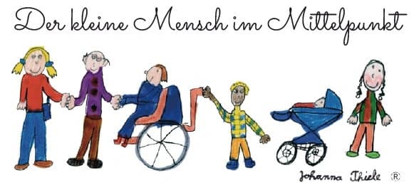 Gemaltes Bild mit sechs Personen in einer Reihe