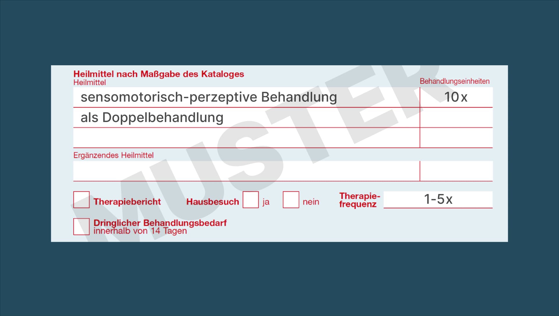 Ausfüllhilfe des Neurologischen Therapiezentrums St. Georg: Basisverordnung Ergotherapie sensomotorisch-perzeptive Behandlung