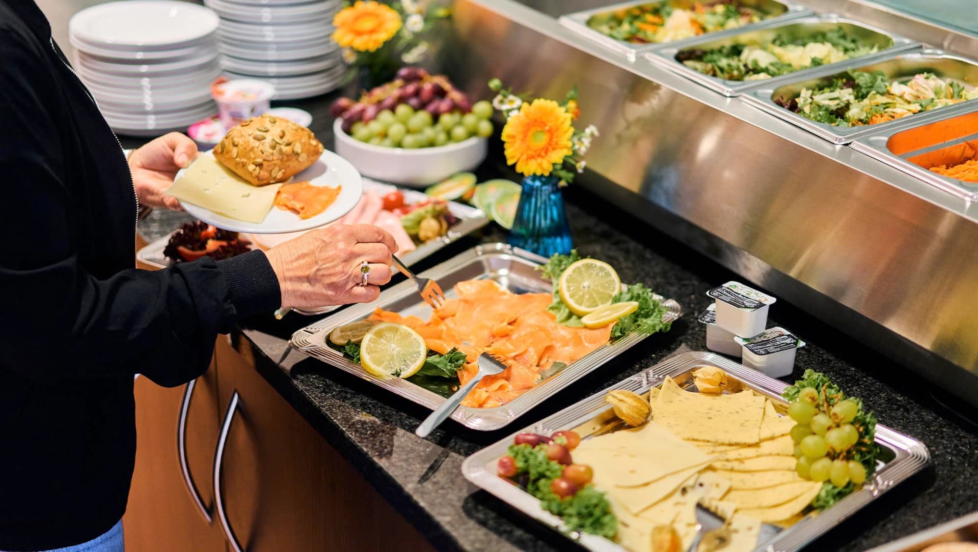 Das Bild zeigt das Buffet der Privita