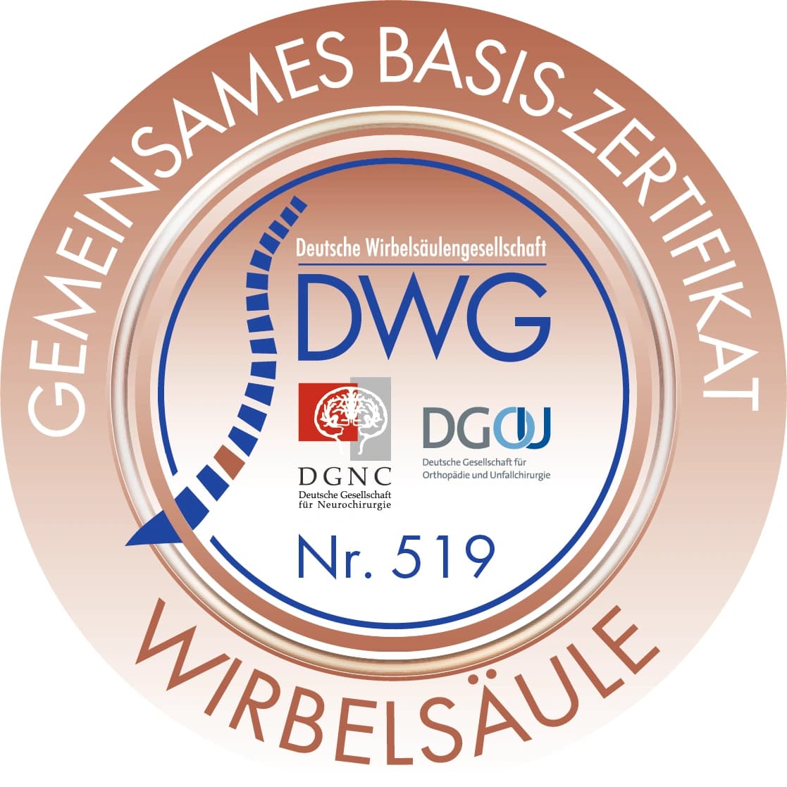 Das Motiv zeigt das DWG Basis Zertifikat Nr. 519.