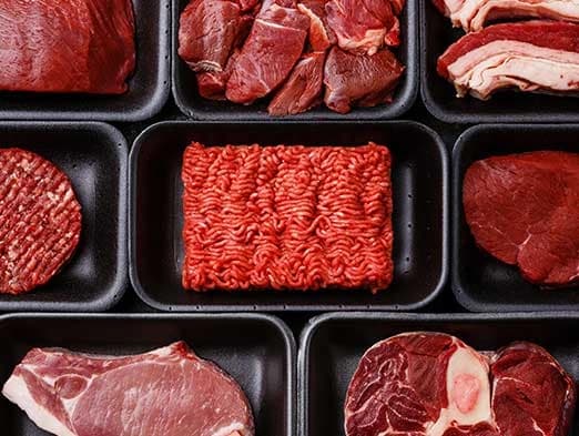 Bild: Verschiedene Forme von rotem Fleisch