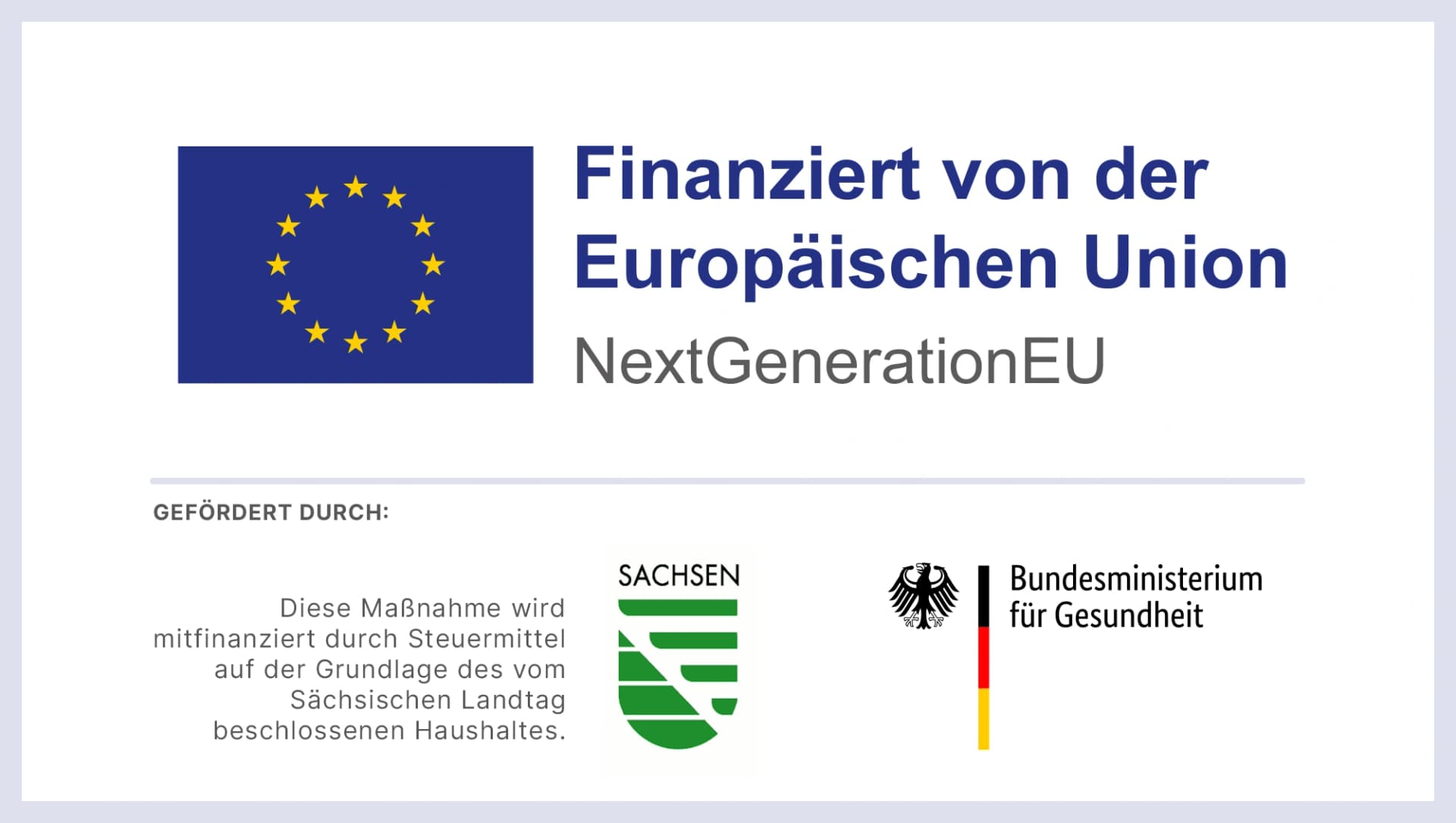 Das Bild umfasst eine Logocollage aus den Logos EU, Sachsen, Bund