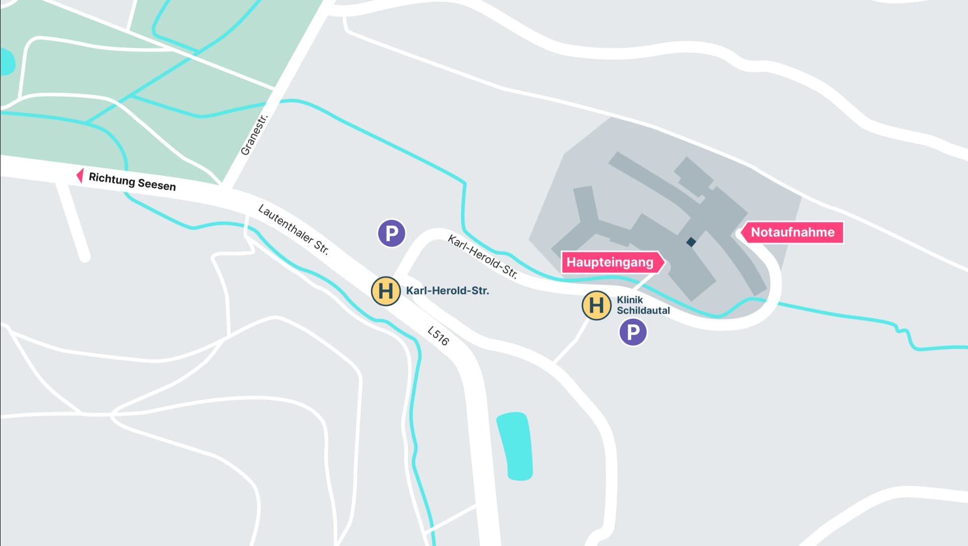Klinikplan der Asklepios Klinik Schildautal Seesen MVZ
