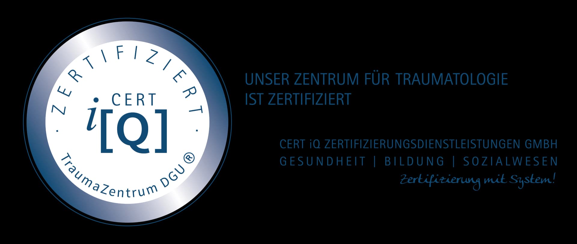 Logo: Siegel für zertifiziertes Traumazentrum