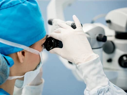 Bild: Chirurgin bei einer Augenoperation