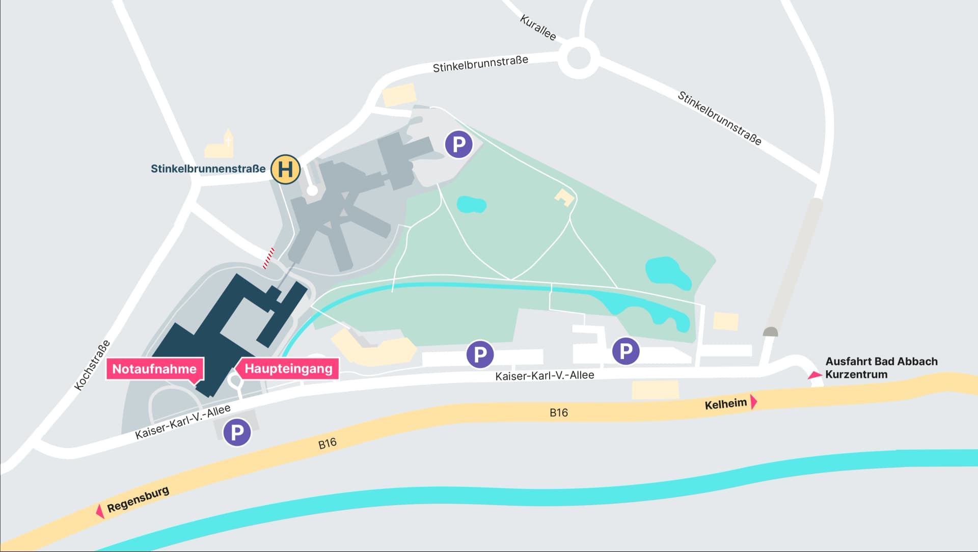 Klinikplan der Asklepios Klinik Bad Abbach