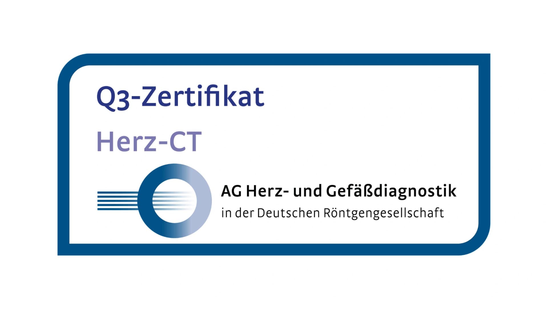 Logo Q3-Zertifikat Herz-CT AG Herz- und Gefäßdiagnostik in der Deutschen Röntgengesellschaft