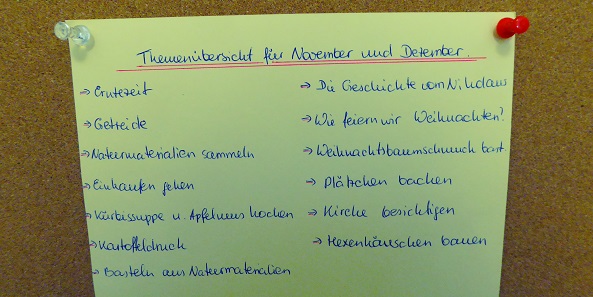 Handzettel mit Themen fürs Brückenjahr Bild: Handzettel mit Themen fürs Brückenjahr